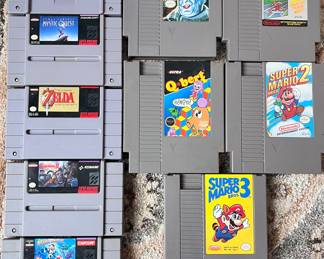 Super Nintendo Cartridges and NES Nintendo Cartridges