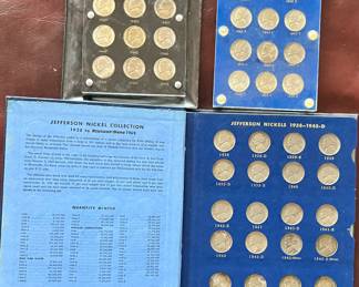 WarTime nickels and Complete book of Jefferson nickels 1938-1964