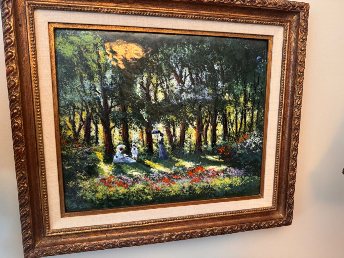 Signed Charles Parthesius enamel on copper picture