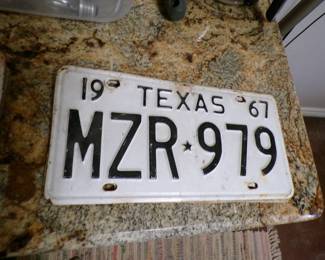 1967 Texas License Plate