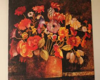 Art on Canvass "Floral Brocade"