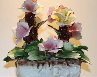 Capodimonte Italian Porcelain Floral Basket