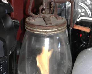 Vintage Dazey Glass Hand-Crank Butter Churn