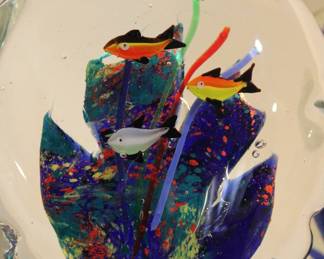Murano-Style Art Glass Aquarium Paperweight's