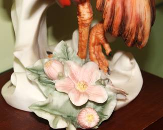 Scarlet Ibis Bird Sculpture Signed