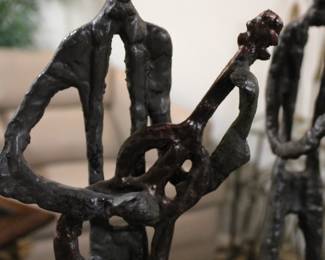 Cast Iron Musician Sculptures (Collectible)