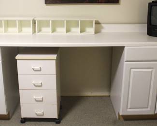 Office Computer Desk W/ Storage Cabinets