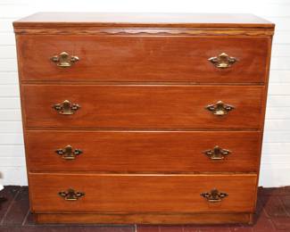 Vintage Solid Cherry Four Drawer Dresser