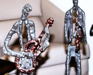 Cast Iron Musician Sculptures (Collectible)