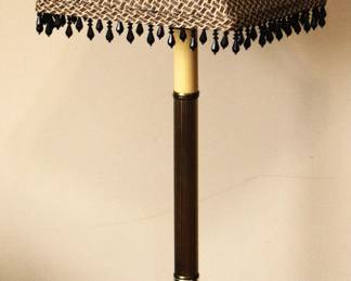 Vintage Crystal and Brass Table Lamp