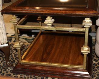 Solid Wood/Brass End Table