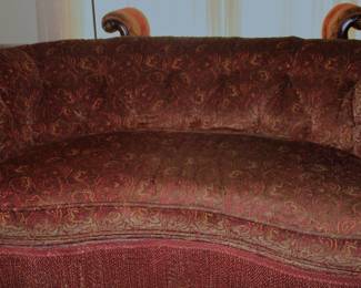 Damask Fabric Love Seat