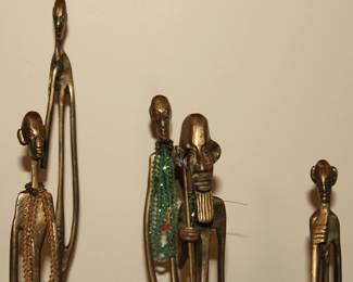 Vintage African Tribal Brass Figures
