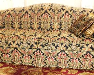 Custom Made English Style Camelback Sofa with Cotton Upholstery Fabric