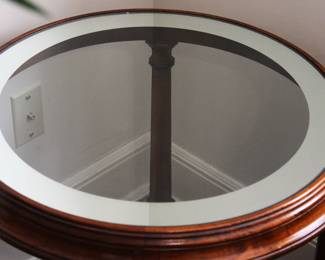 Glass Top Lamp Table/End Table /Solid Mahogany