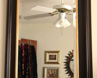 Black and Gold Toned Wall Mirror