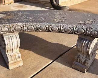 Cast Concrete Pedestal Park Bench 