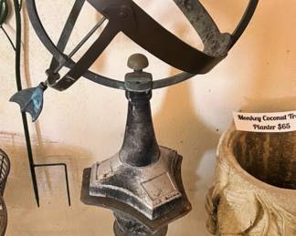 Vintage Cast Iron Pedestal Armillary