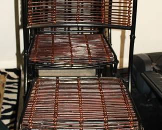 Set of Bamboo and Rattan Folding Chairs