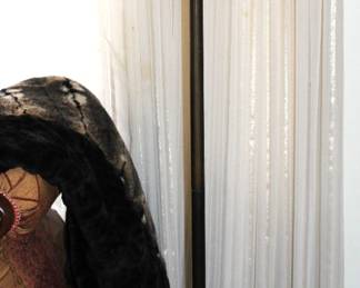 Tall Ornate Candelabra Floor Lamp W/ Amber Crystals