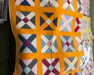 Vintage “Gold” block quilt. 
Pic 1 of 6  Measures approximately 64  x  76
