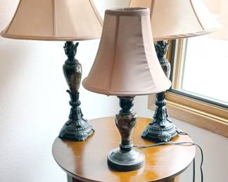 Accent table + lamps