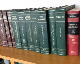 Leather-bound law books -- great for decorating!
