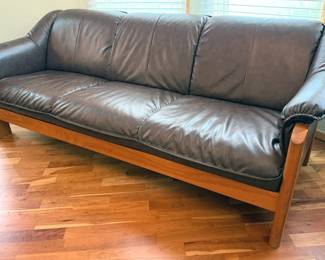 Leather couch + loveseat