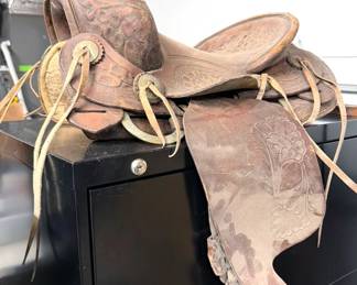 Vintage leather saddle