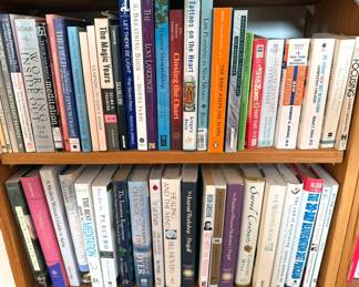 Fiction: Gabriel Garcia Marquez, Isabel Allende, John Nichols, Toni Morrison, Khaled Hosseini, Edward Abbey
Non-fiction: politics, economics, leather-bound law books, language dictionaries, nature guides, herbalism, meditation, celestial navigation
Coffee-table: travel, culture, New Mexico