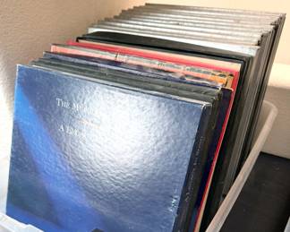 LPs: Led Zeppelin, Doors, Disney, Motown, jazz
CDs: classical
VHS: Star Wars Trilogy, Sense + Sensibility, Oprah, exercise
DVDs: Monarch of the Glen, Dirty Dancing, Spanish videos, dance/exercise