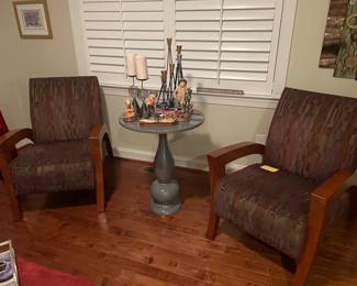 Pair of Lazy Boy Upholstered Mission Style Chairs