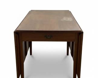 MidCentury Modern Walnut DropLeaf Dining Table with Drawer fifth image