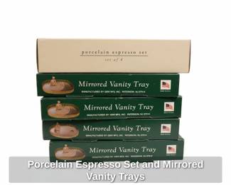 Porcelain Espresso Set and Mirrored Vanity Trays second image