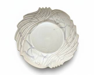 Handmade Ceramic Serving Platter by Garnier, Organic Swirl Design fourth image