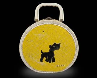 Vintage Childrens Train Case with Scottie Dog Decal fifth image