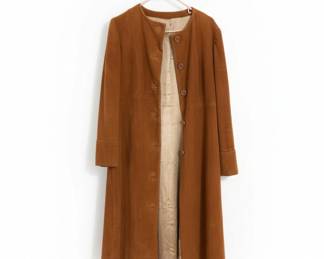 Vintage Womens Suedelike ButtonFront Coat fifth image