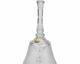 Vintage Frosted Horse Motif Lead Crystal Bell fifth image