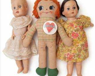 Vintage Doll Collection with Gund Button