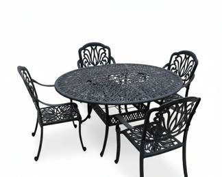Hanamint Tuscany Cast Aluminum Outdoor Dining Set fourth image
