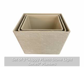 Set of Happy Plants Stone Light Series Planters sixth image