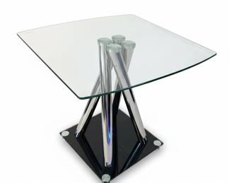Valiant Style Tempered Glass and Chrome End Table third image