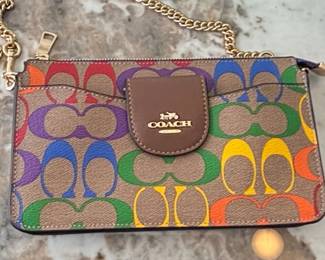 Coach Rainbow Signature C Monogram Wristlet
