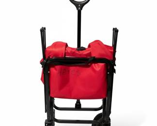 Red Folding Utility Wagon with Telescoping Handle second image