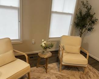 MidCentury Modern Accent Chairs with Tripod Accent Table second image