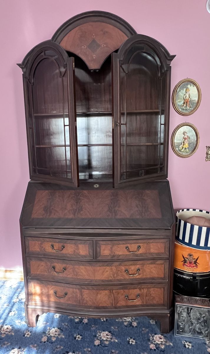 Curio cabinet, desk and drawers combo - smaller and versatile.