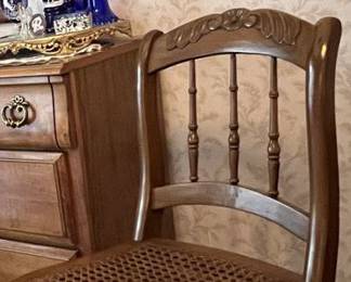 Beautiful, caned seat chair -- dresser sold BUT a matching one is available on second floor...