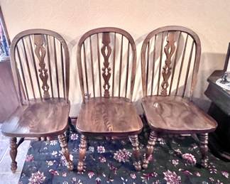 3 of 6 beautiful chairs  - matching table sold but the chairs work well with most any table...