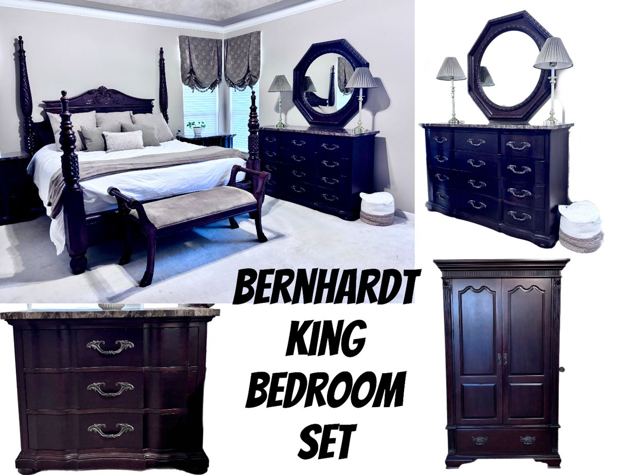 Bernhardt King Bedroom Set 1/2 Price is $1,250.00 for the whole set