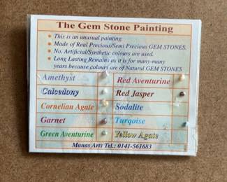 Framed Traditional Indian Woman Gem Stone Artwork